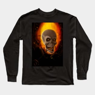 Ghost Rider eating a Marshmallow Long Sleeve T-Shirt